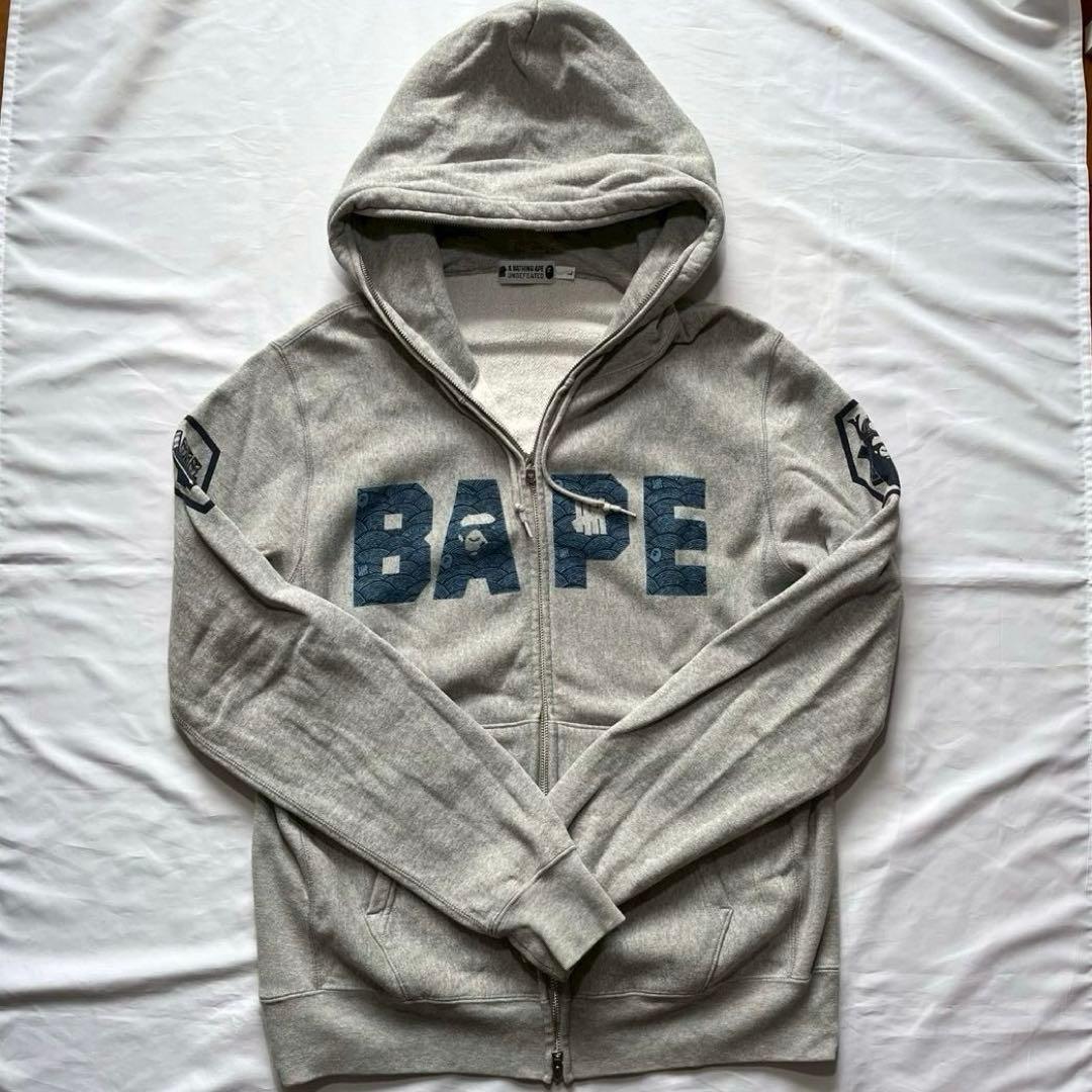 A BATHING APE × UNDEFEATED パーカー L グレー 美品 - メルカリ