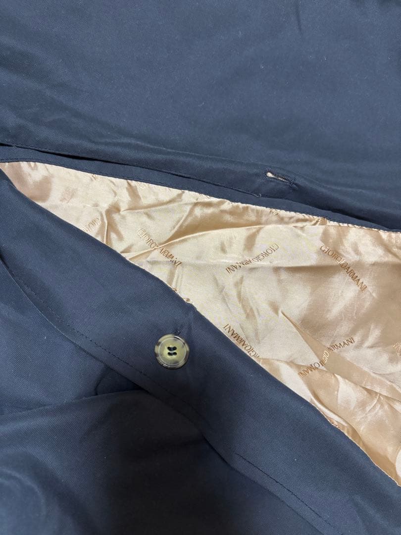 90s GIORGIO ARMANI ステンカラーコート バルマカーン 比翼