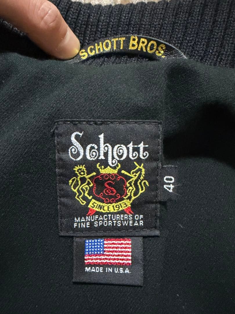 美品 schott ショット スタジャン レザー leather jacket