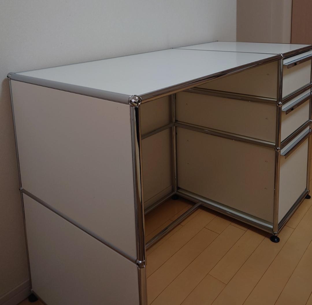 【スクーデリア】USM Haller デスク ホワイト 引き出し3段 美品