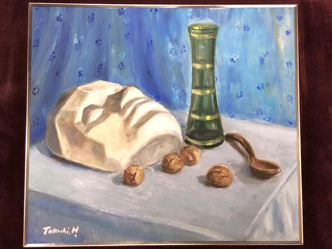 【 林武 静物画 】　板絵額装