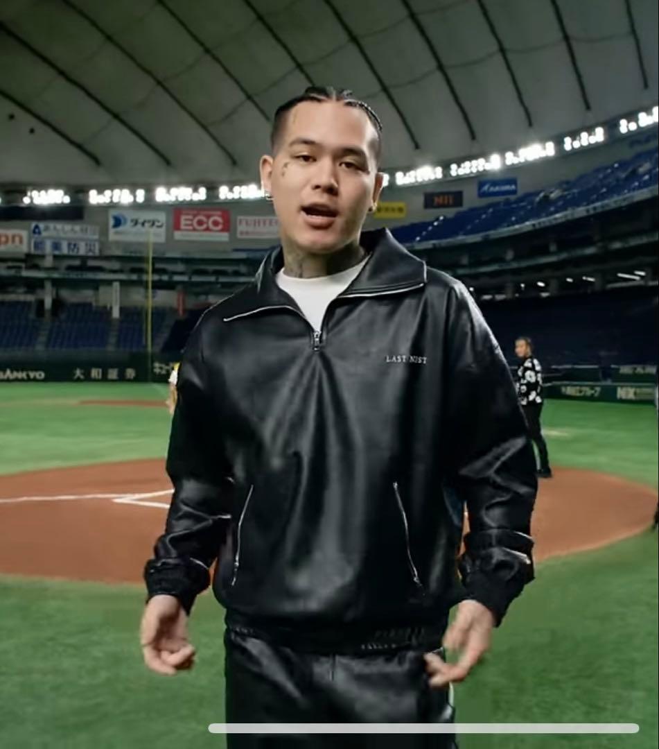 LASTNEST YZERR 着用　PU レザー ハーフジップ　HIPHOP 革