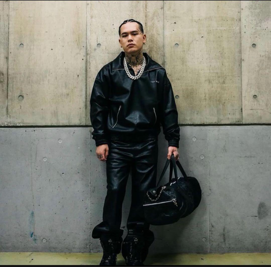 LASTNEST YZERR 着用　PU レザー ハーフジップ　HIPHOP 革