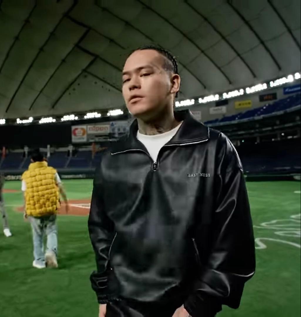 LASTNEST YZERR 着用　PU レザー ハーフジップ　HIPHOP 革