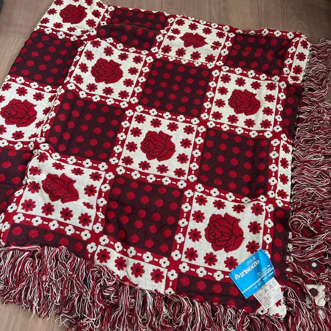 レア 昭和レトロ ミッドセンチュリー こたつ掛け 薔薇&水玉&花柄