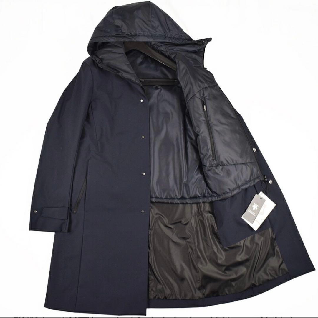 DESCENT デサント取外しライナーベスト付 ステンカラーコート Ｍサイズ