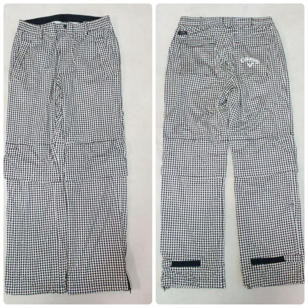 極美品　キャロウェイ　レインコート　ジャケット　パンツ　千鳥格子　L 　ネイビー