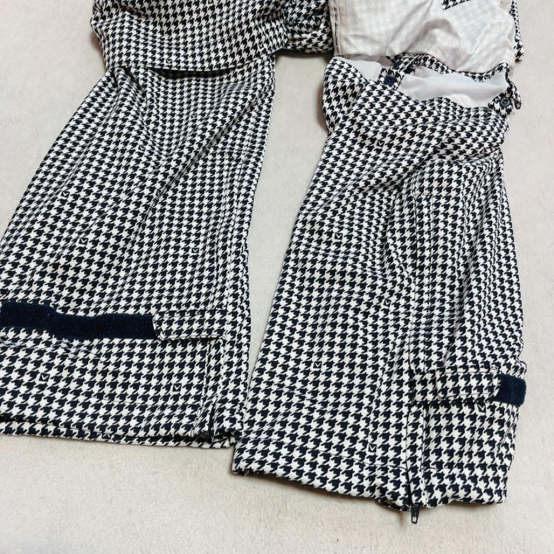 極美品　キャロウェイ　レインコート　ジャケット　パンツ　千鳥格子　L 　ネイビー