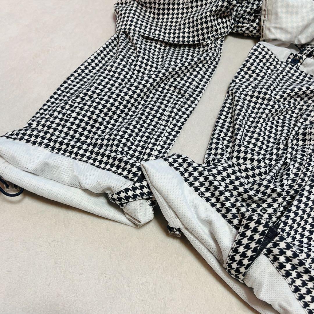 極美品　キャロウェイ　レインコート　ジャケット　パンツ　千鳥格子　L 　ネイビー