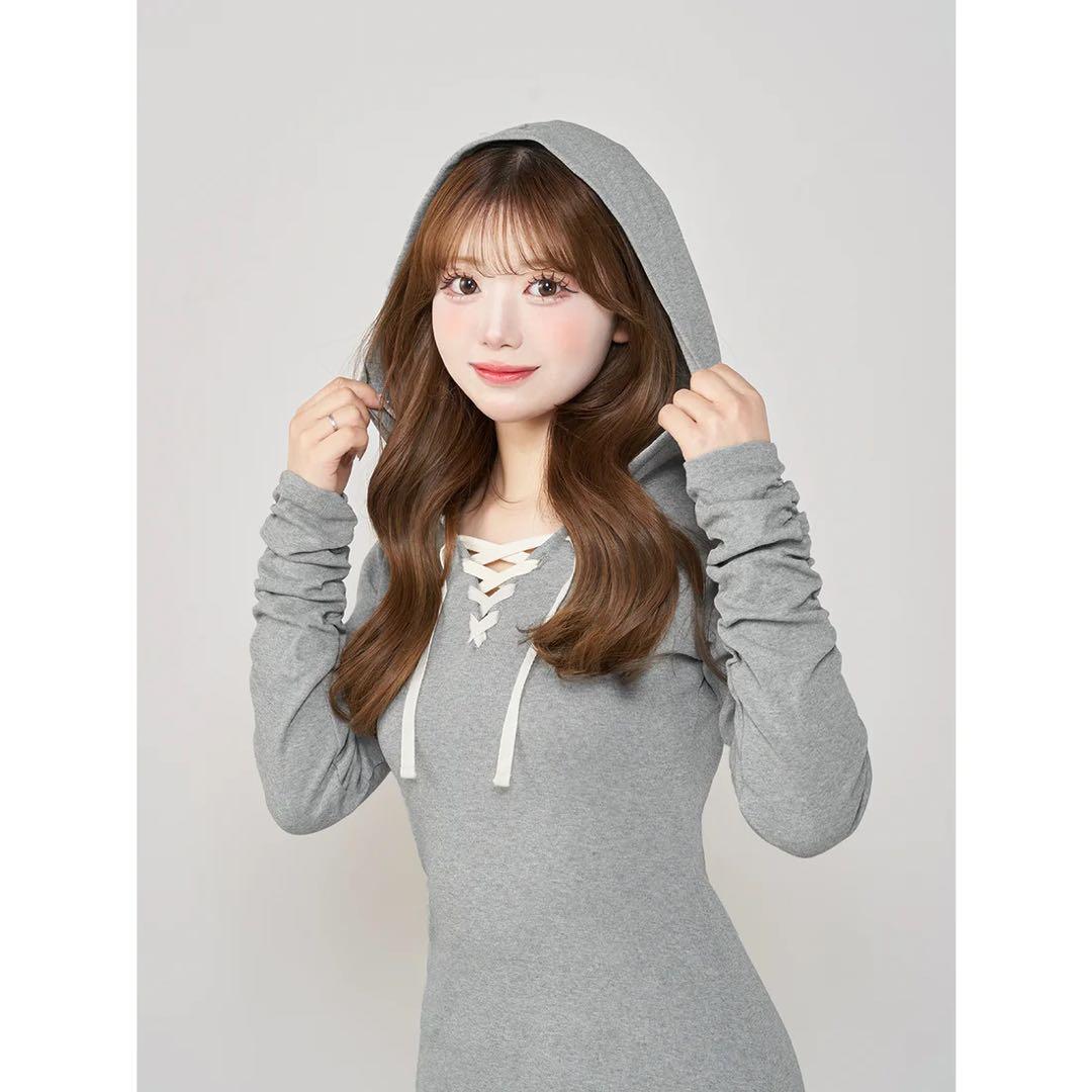 新品タグ付き ダーリッチ レースアップカットミニワンピース FL ネイビー