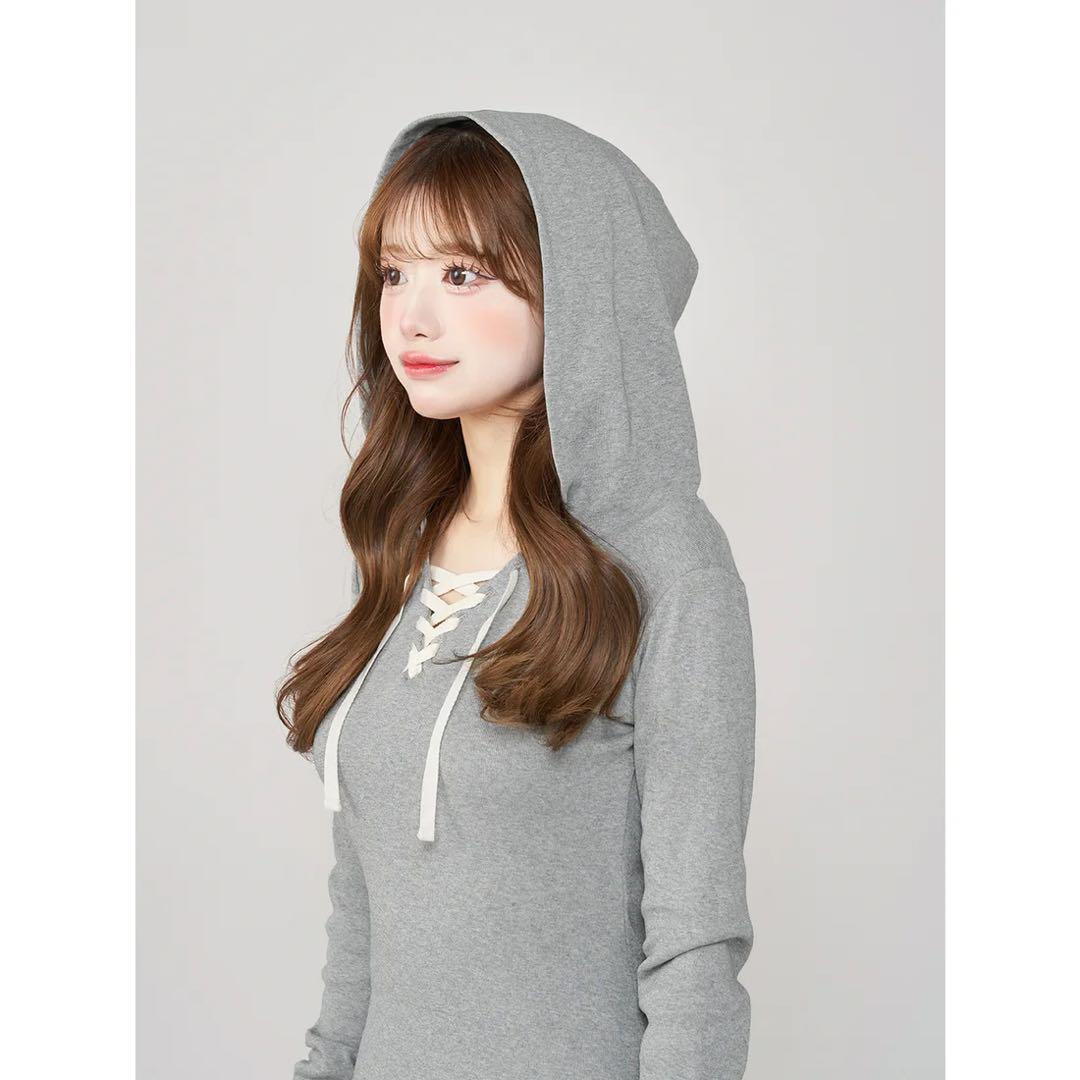 新品タグ付き ダーリッチ レースアップカットミニワンピース FL ネイビー