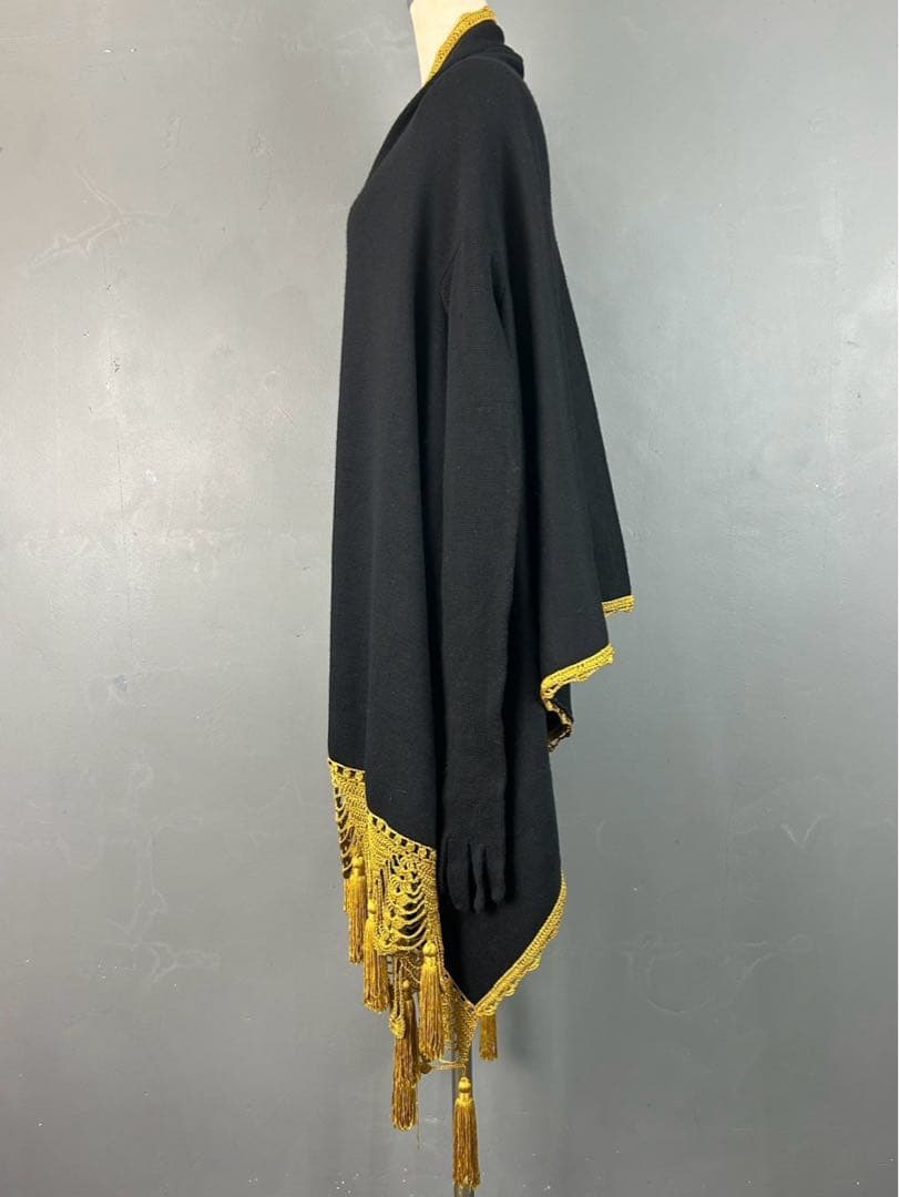 伊製 MOSCHINO モスキーノ 羽織 ショール ニット ケープ ウール 40