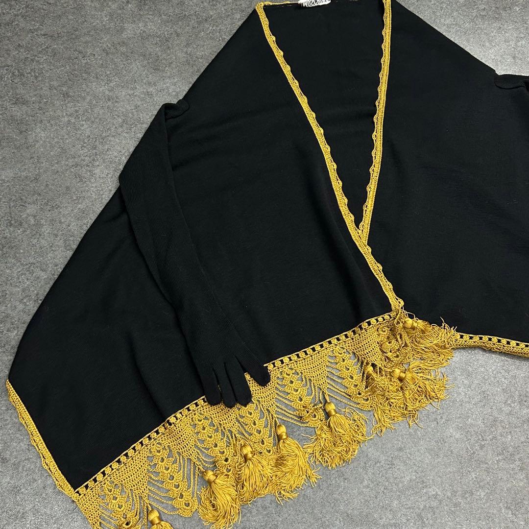 伊製 MOSCHINO モスキーノ 羽織 ショール ニット ケープ ウール 40