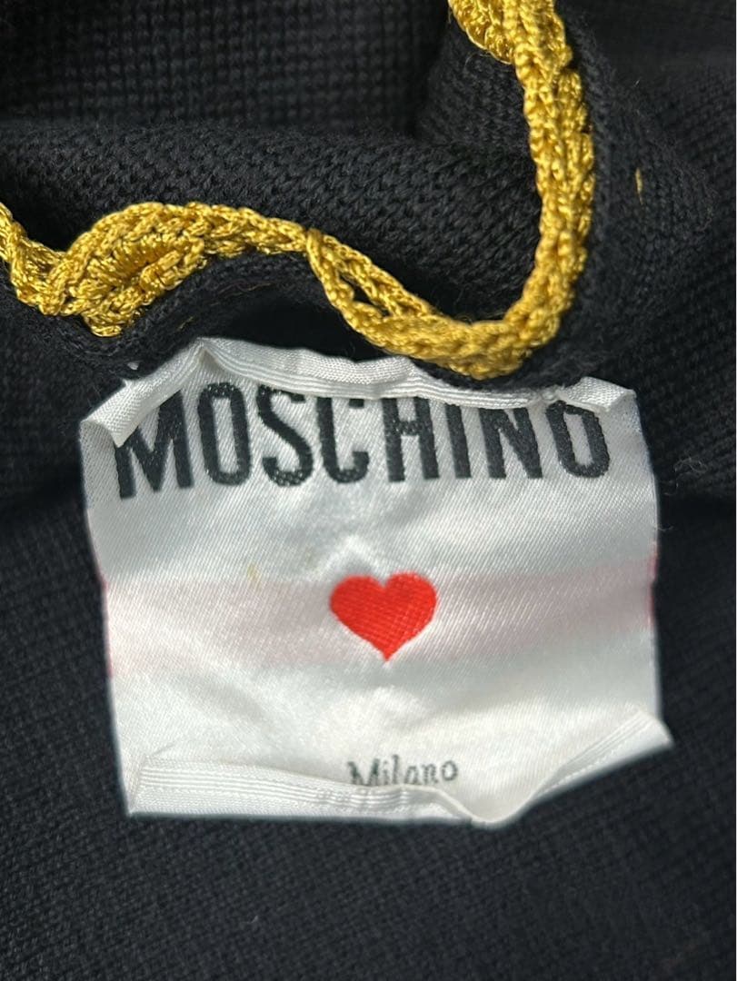 伊製 MOSCHINO モスキーノ 羽織 ショール ニット ケープ ウール 40
