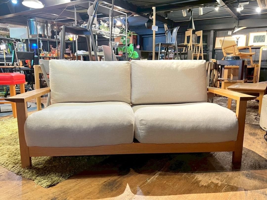 MUJI 無印良品 アームソファ ポケットコイル 2.5シーター 木製 北欧