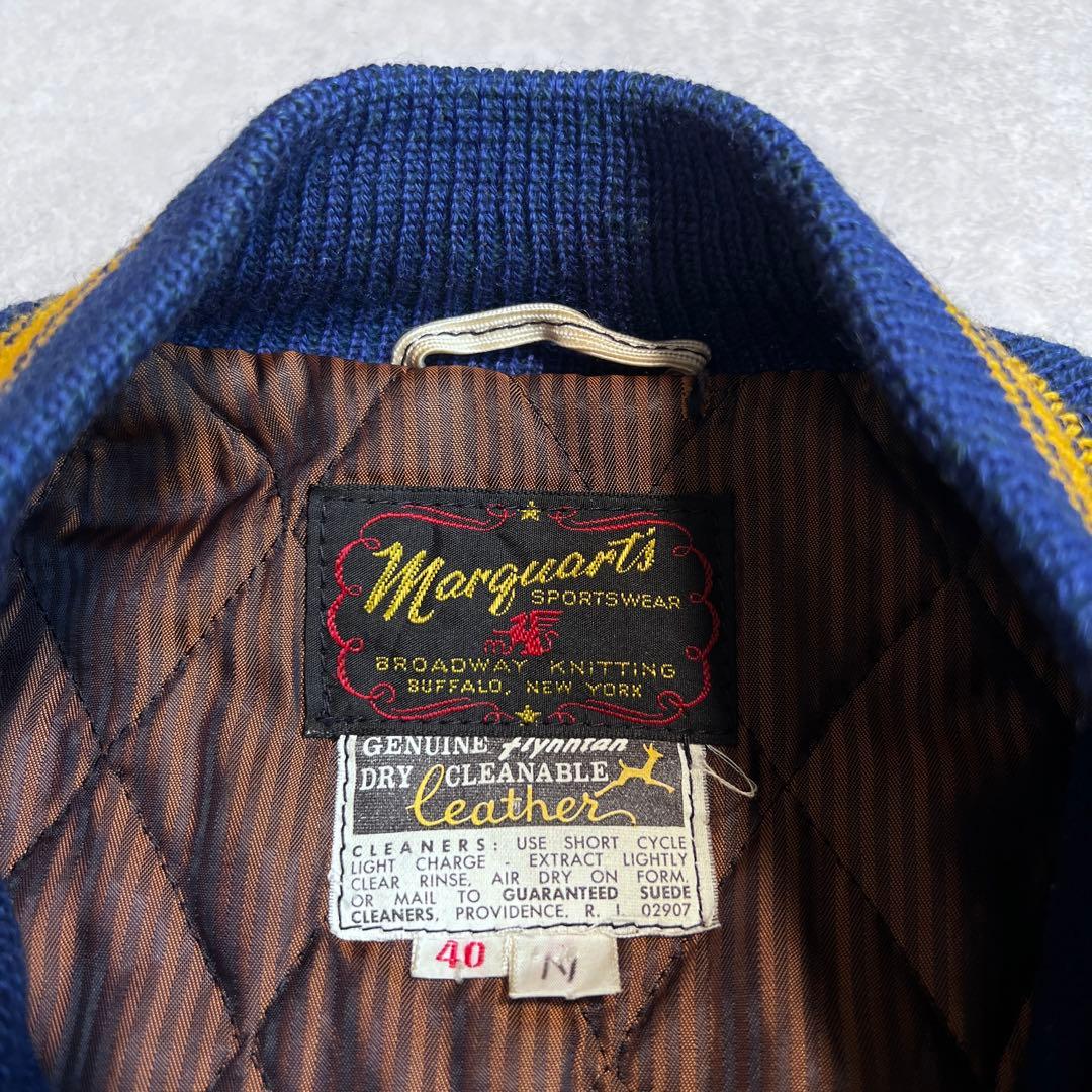 70s USA製 ヴィンテージレザースタジャン Marquarts 40