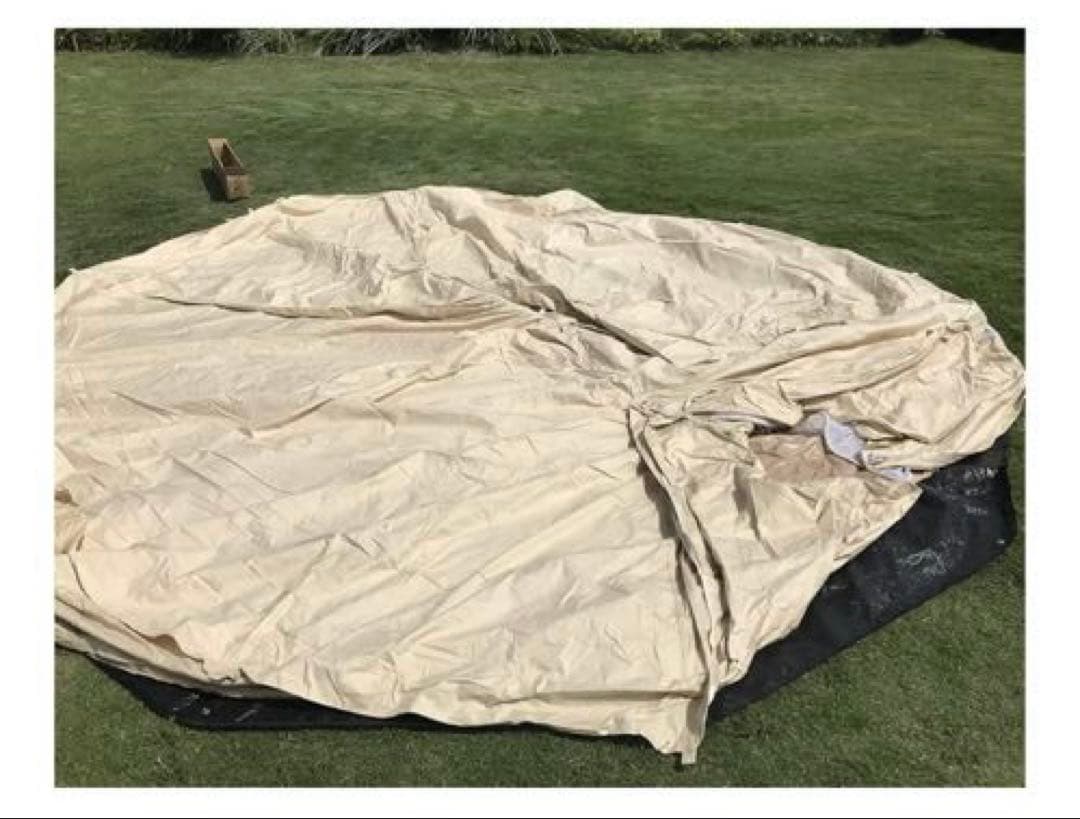 ①TOMOUNT ベルテント 4m TC ②防水シート ③タープ接続部品