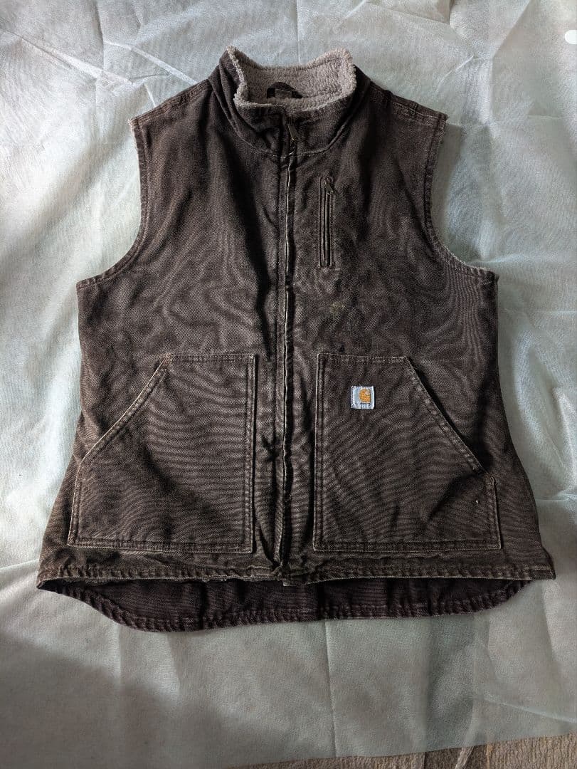 00s メキシコ製USA生地 ブラウン カーハート ベスト ダックM - メルカリ