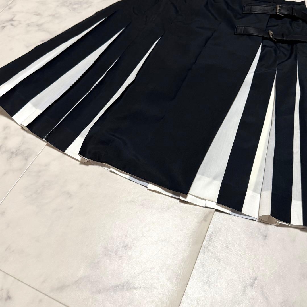 美品✨ジャンポールゴルチエ プリーツ ラップスカート 巻きスカート レザーベルト