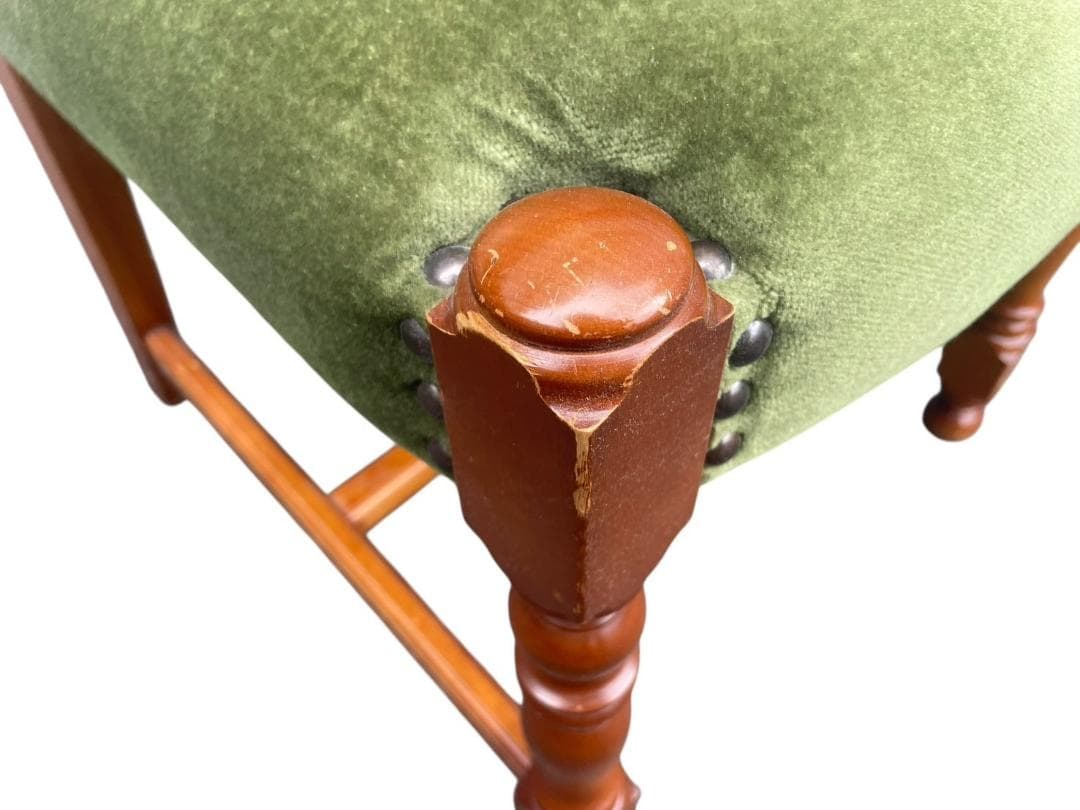 ○③横浜ダニエル DANIEL ダイニングチェア グリーン ベルベット調