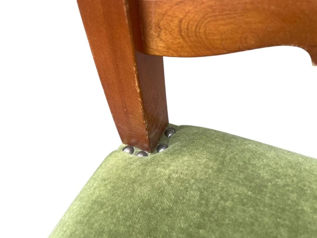 ○③横浜ダニエル DANIEL ダイニングチェア グリーン ベルベット調