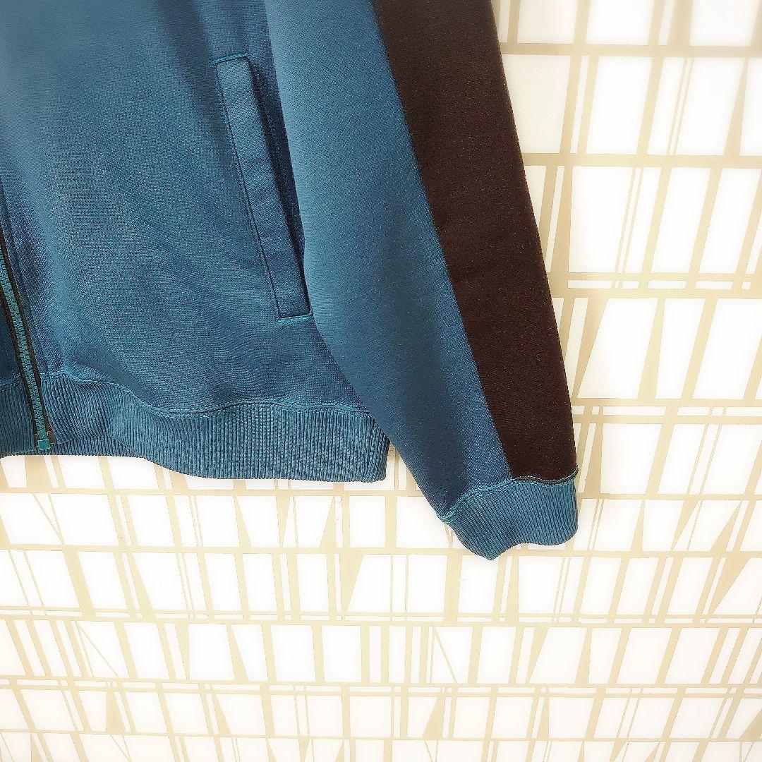 好配色 オニツカタイガー トラックジャケット 見返り虎 刺繍ロゴ 青系 L