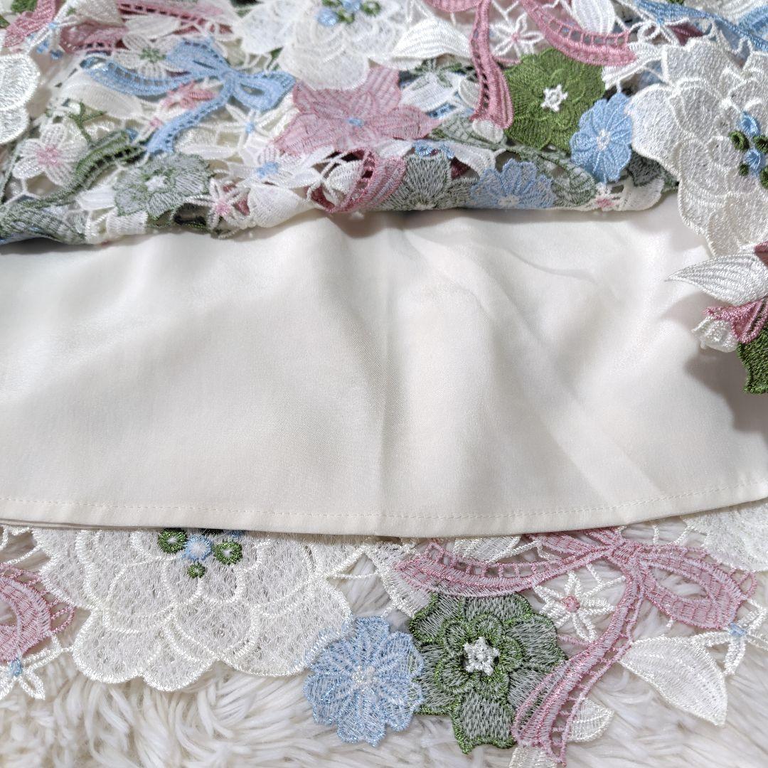 【未使用級♡希少42】ローズティアラジュエル　フラワーケミカルレースワンピース