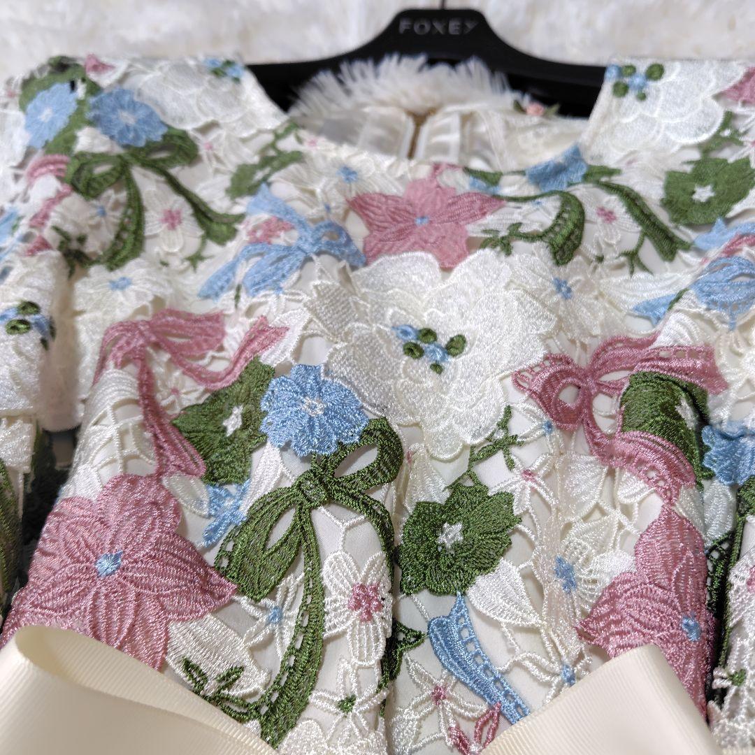 【未使用級♡希少42】ローズティアラジュエル　フラワーケミカルレースワンピース