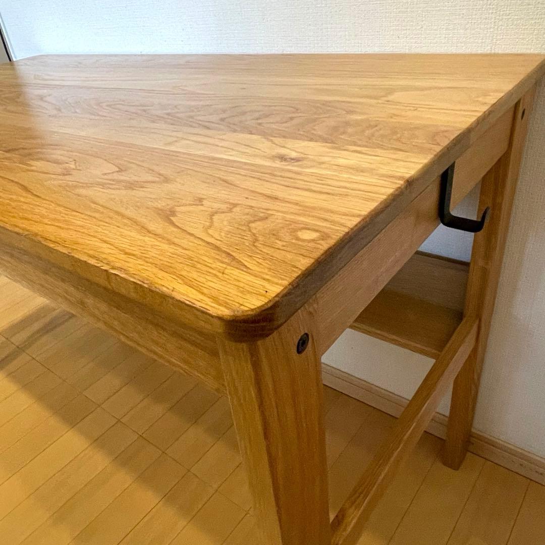無印良品　オーク　無垢材　デスク