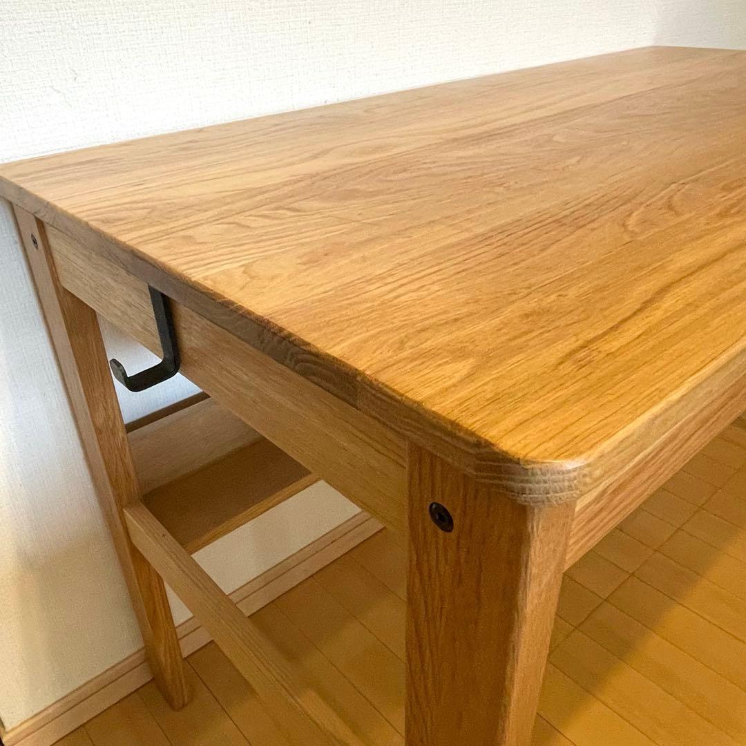 無印良品　オーク　無垢材　デスク