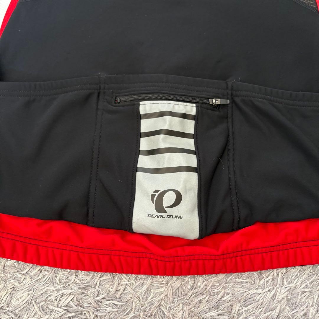 美品Lサイズ】冬用 PEARL IZUMI ウィンドブレークジャケット 白×赤