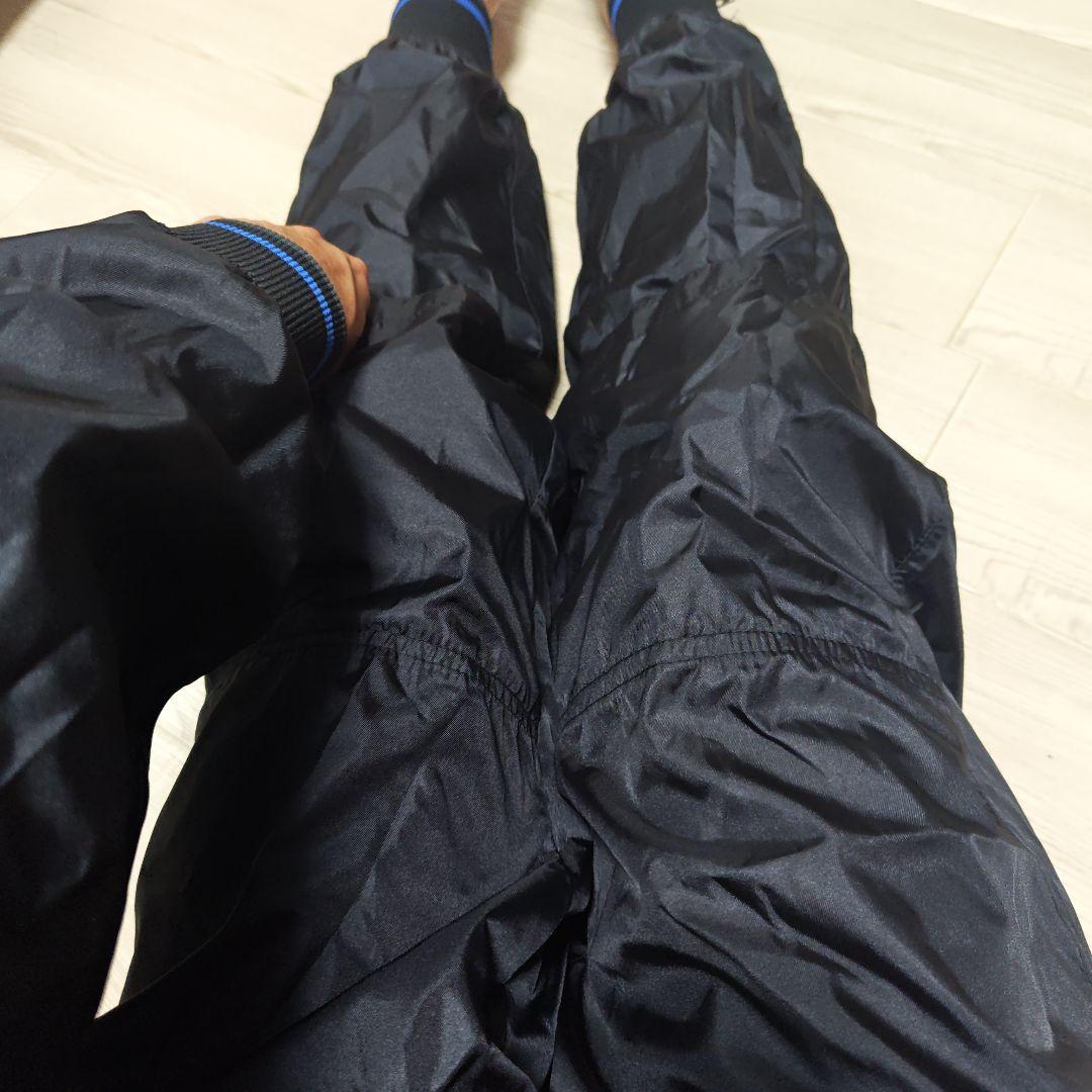 希少 80sナイキNIKE アルミコーティング上下 サウスーツ ネイビー