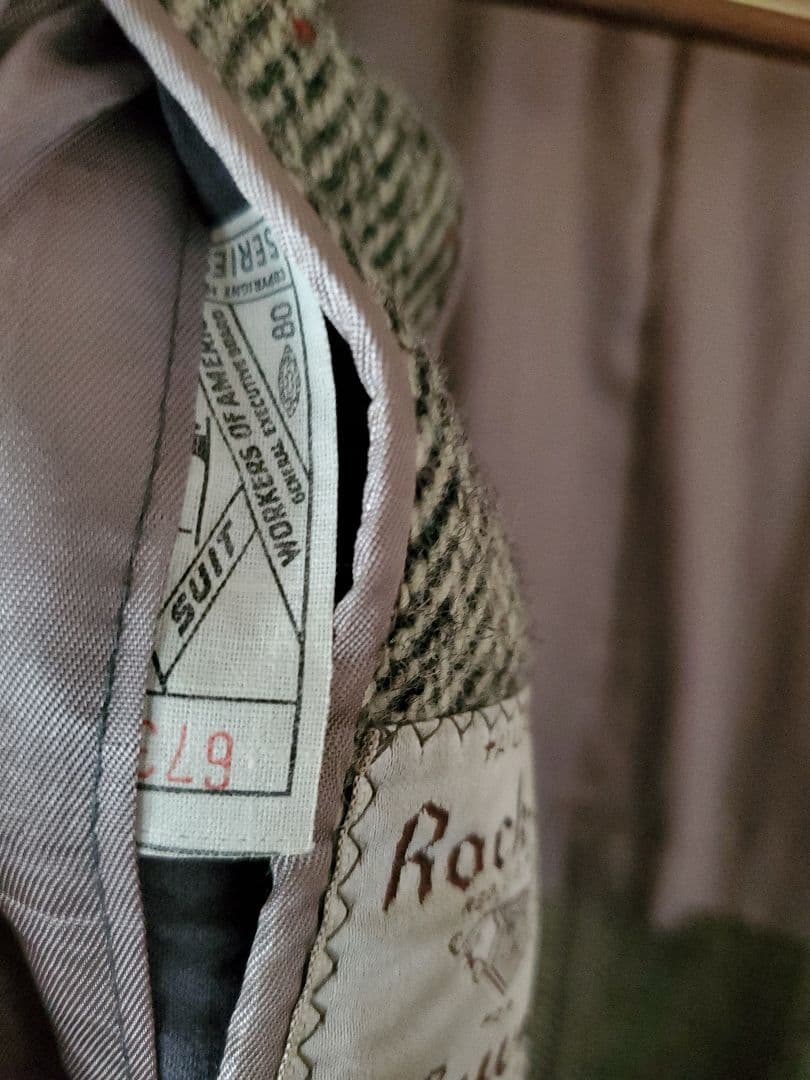 【米国製美品】60s ヴィンテージ　ラグラン　ハリスツイード　コート　グレー