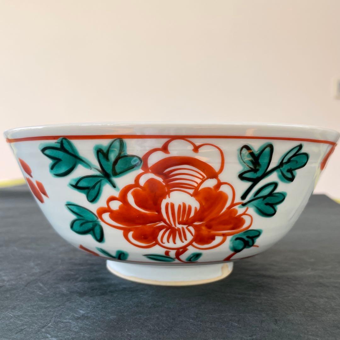 樋山真弓　染付 輪花5寸鉢 + 赤絵7寸鉢 2点セット