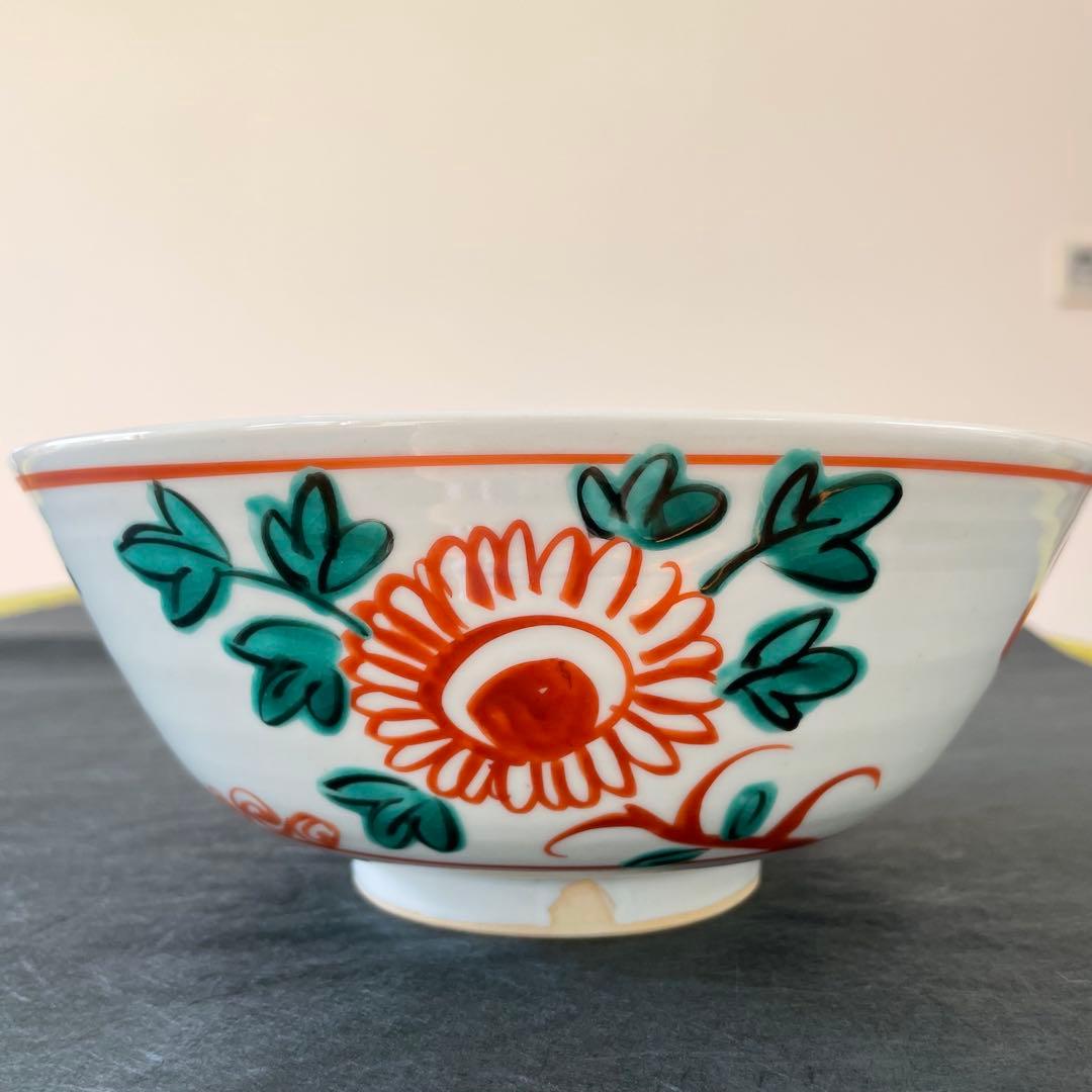 樋山真弓　染付 輪花5寸鉢 + 赤絵7寸鉢 2点セット