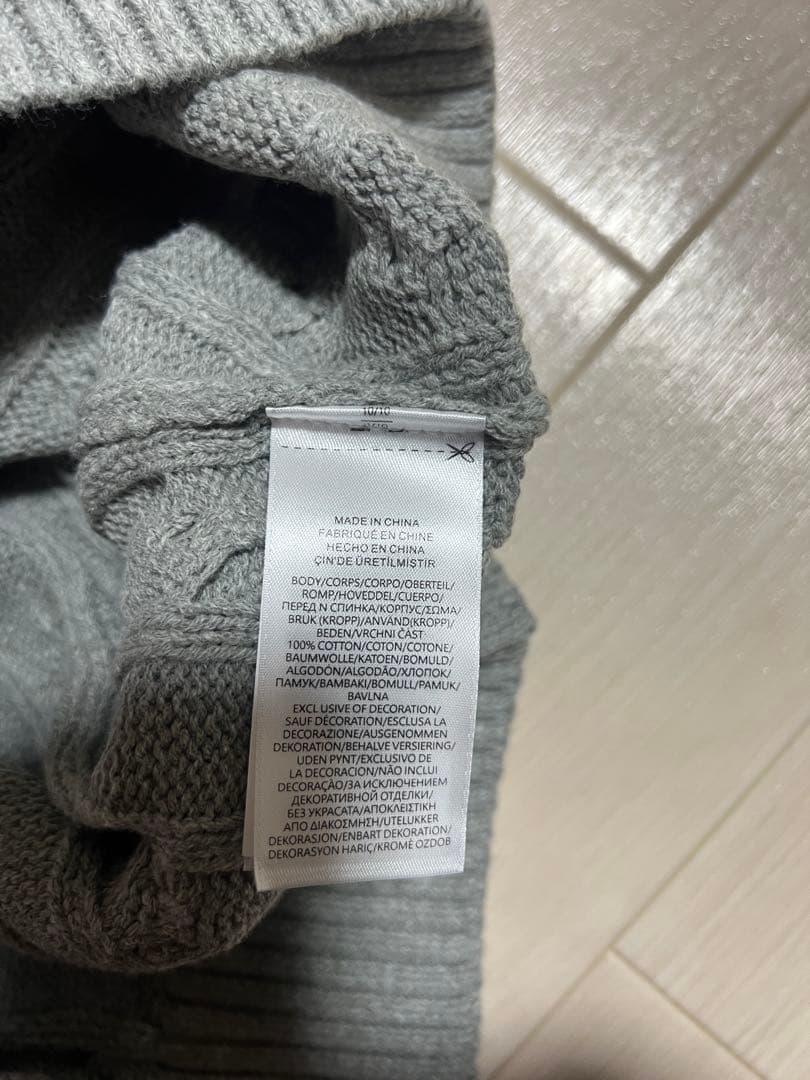 POLO ラルフローレン ハーフジップ ニット グレー L