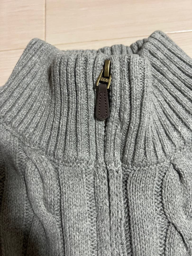 POLO ラルフローレン ハーフジップ ニット グレー L