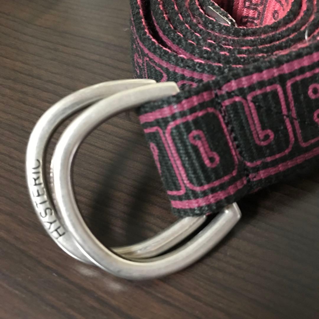 希少ヒステリックグラマー ブラックメタルロゴバックルレザーベルト