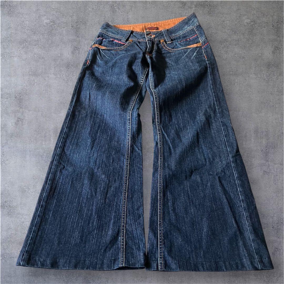 00s archive 日本製 縦落ちフレアデニム 平成ギャル男ギミックy2k