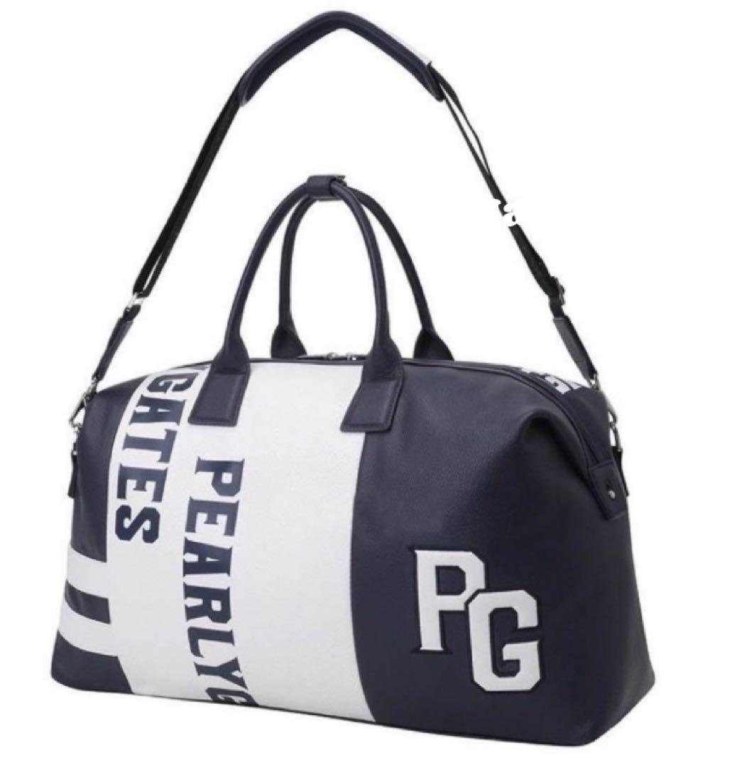 PEARLY GATES ボストンバッグ ネイビー・ホワイト - メルカリ