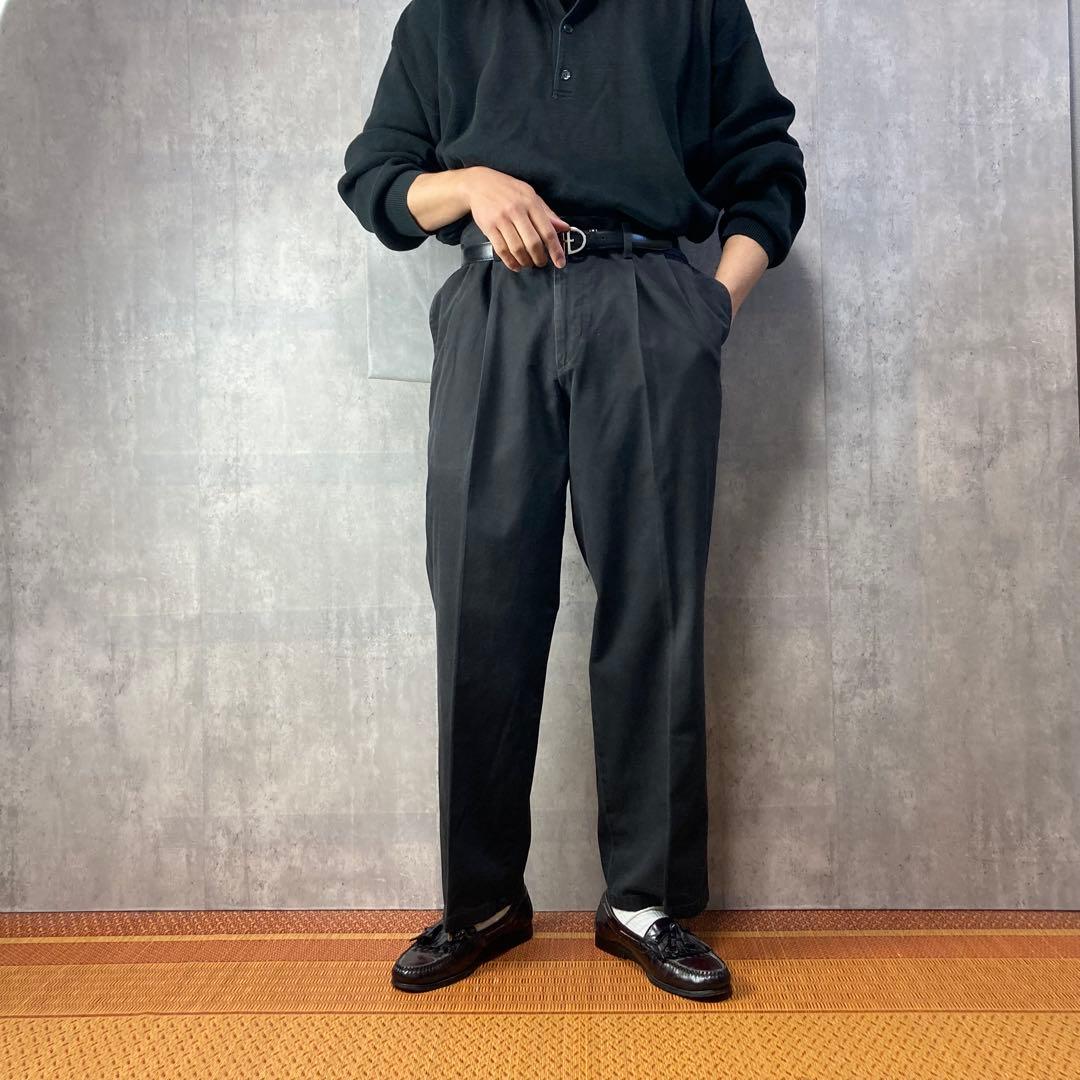 DOCKERSドッカーズツータックチノパンツスラックス炭黒W36リーバイス