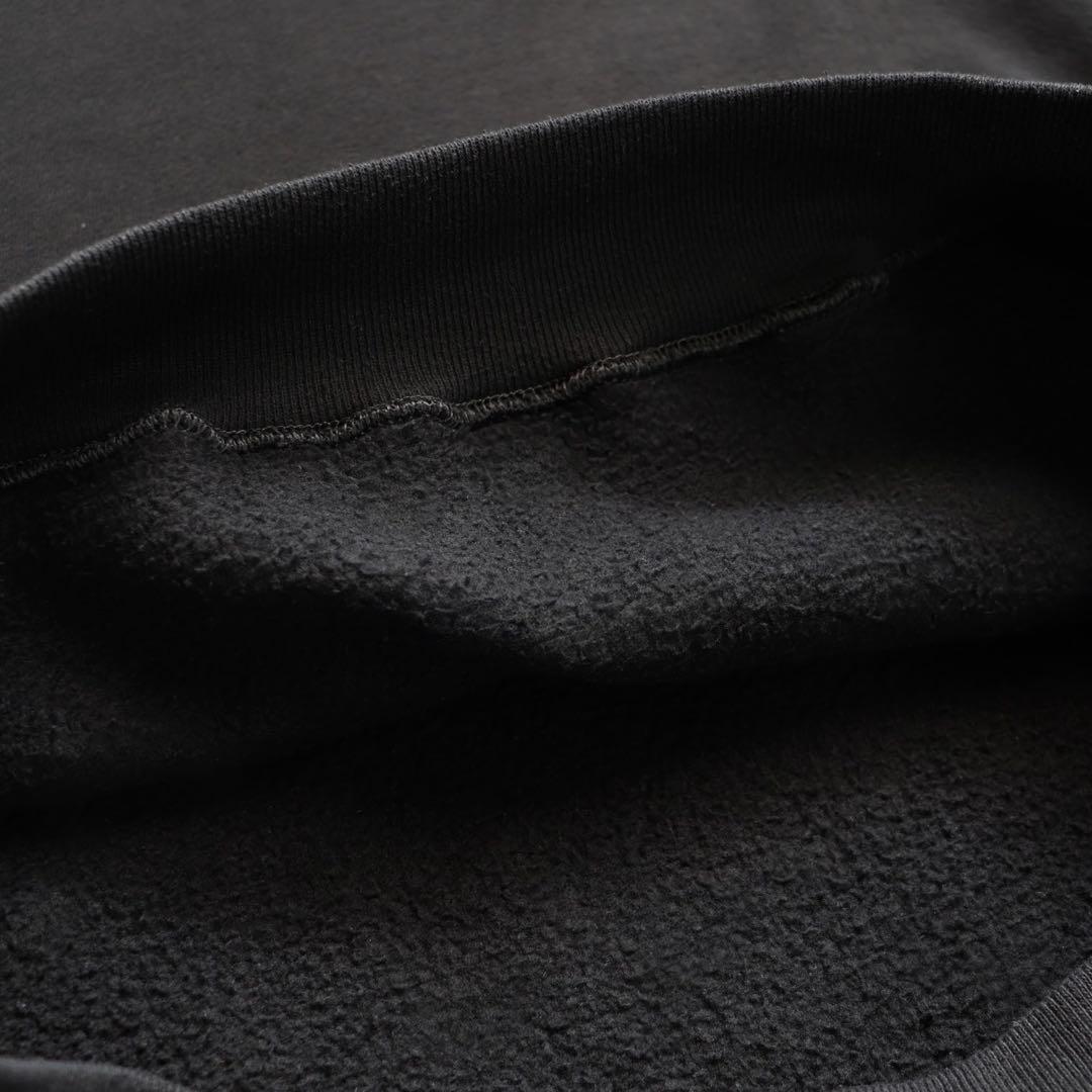 80s USA製 ブラック Russell ラッセル スウェット 前V 無地 L