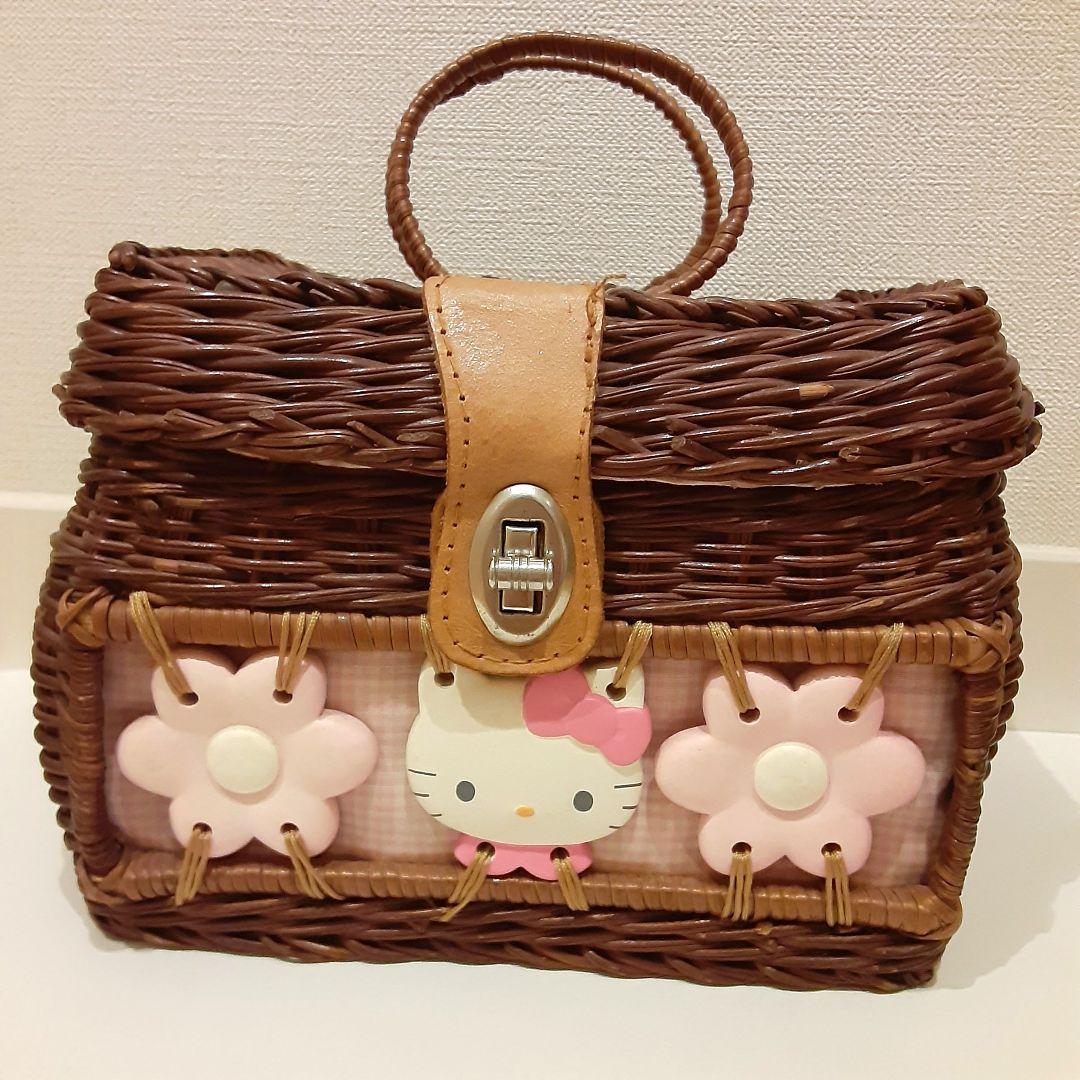キティ 藤風カゴ 小物入れ 編みかご 激レア 当時物 平成レトロ レトロ レア