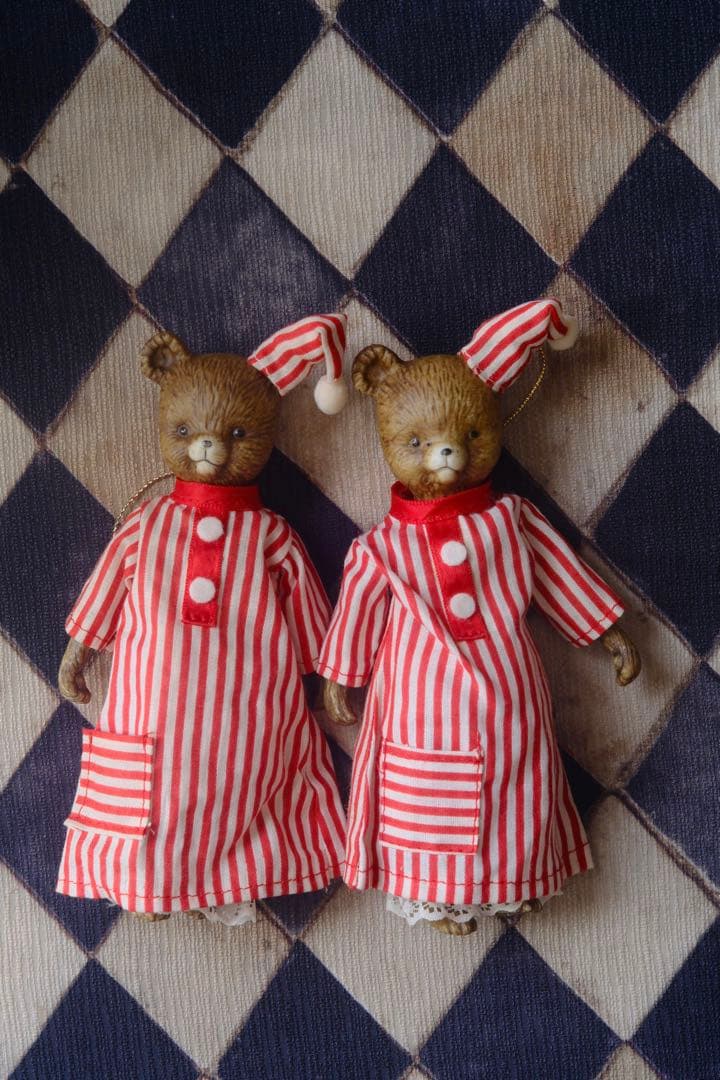 ヴィンテージ チャイナヘッドドール オーナメント テディベア ビスクドール