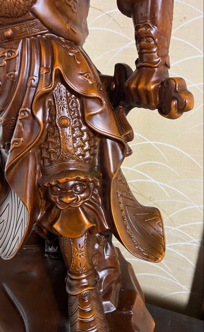 関羽の置物像 ナイフを持つ装飾 関羽/関羽ロング彫刻 家庭オフィス