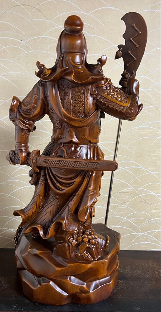 関羽の置物像 ナイフを持つ装飾 関羽/関羽ロング彫刻 家庭オフィス