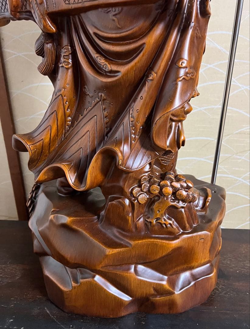 関羽の置物像 ナイフを持つ装飾 関羽/関羽ロング彫刻 家庭オフィス