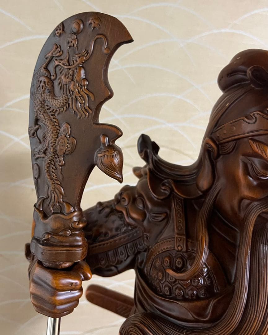 関羽の置物像 ナイフを持つ装飾 関羽/関羽ロング彫刻 家庭オフィス