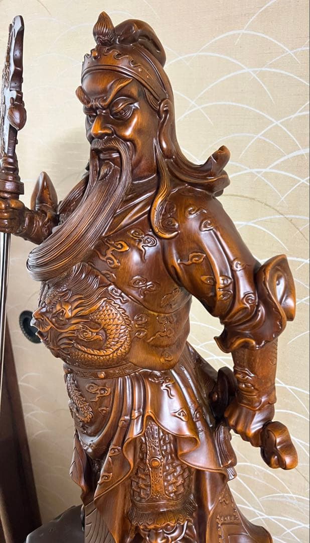 関羽の置物像 ナイフを持つ装飾 関羽/関羽ロング彫刻 家庭オフィス