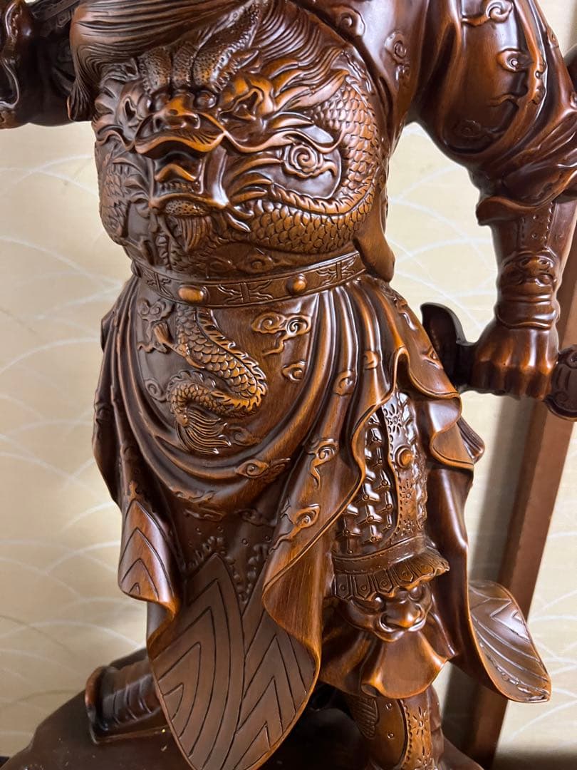 関羽の置物像 ナイフを持つ装飾 関羽/関羽ロング彫刻 家庭オフィス